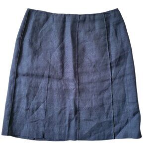 Talbots Irish‎ Linen Black Lined Skirt 10 Career Office Business Woman